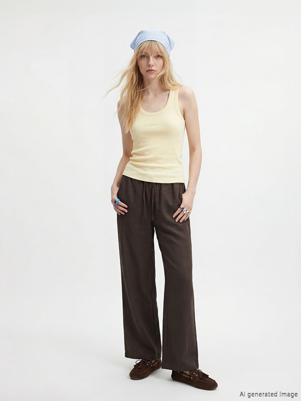 Ženska rebrasta top majica sa okruglim izrezom-1