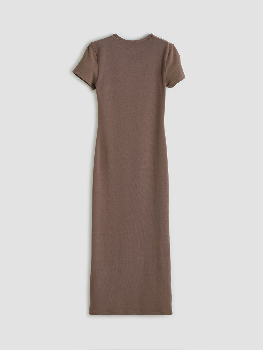 Kahverengi Modal Karışımlı Bodycone Elbise-4