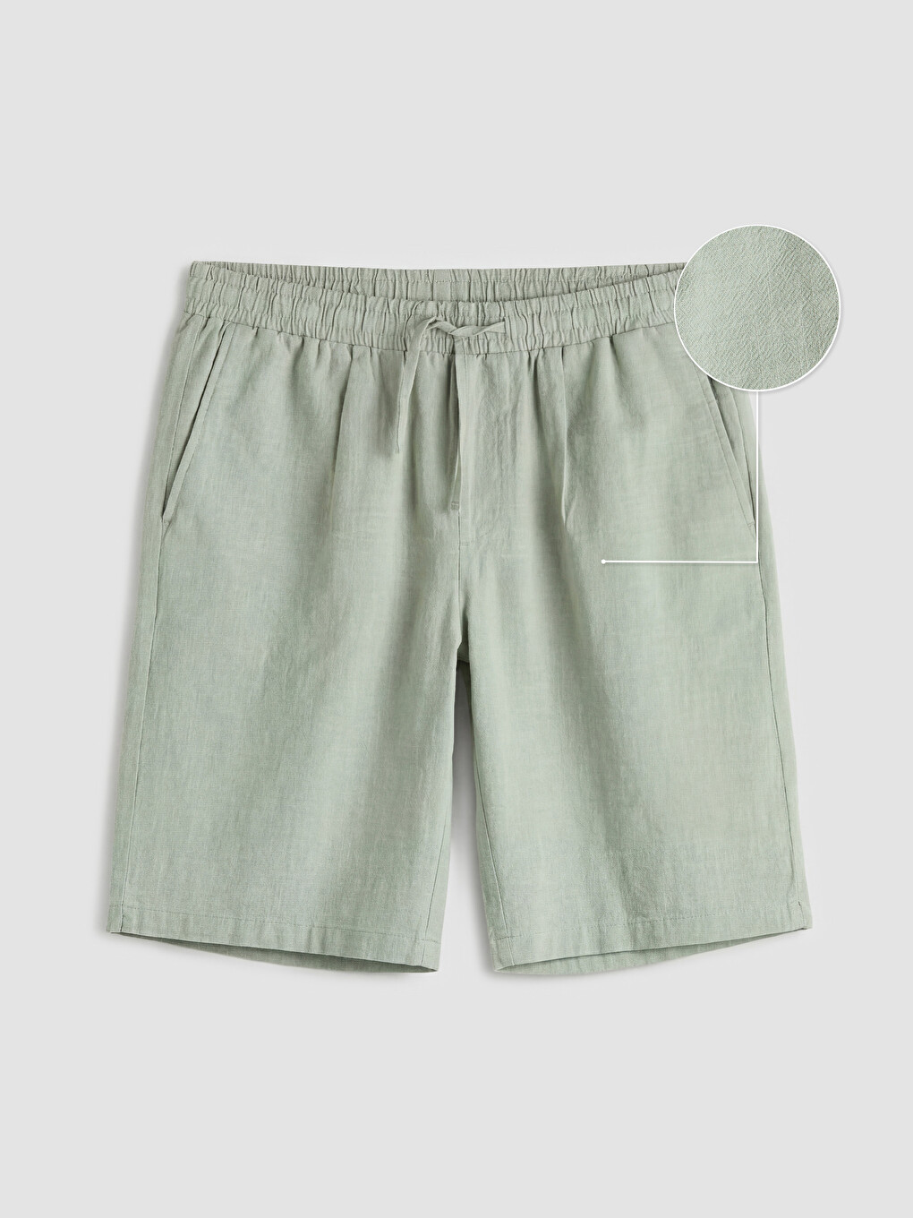 Regular Fit Linen Look Men's Shorts-2