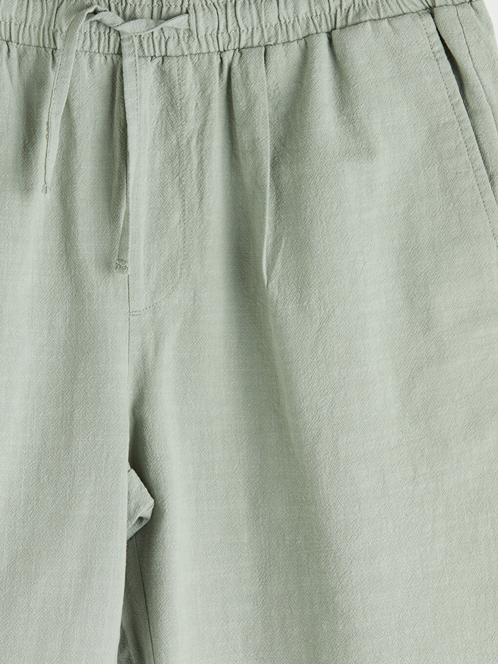Regular Fit Linen Look Men's Shorts-4