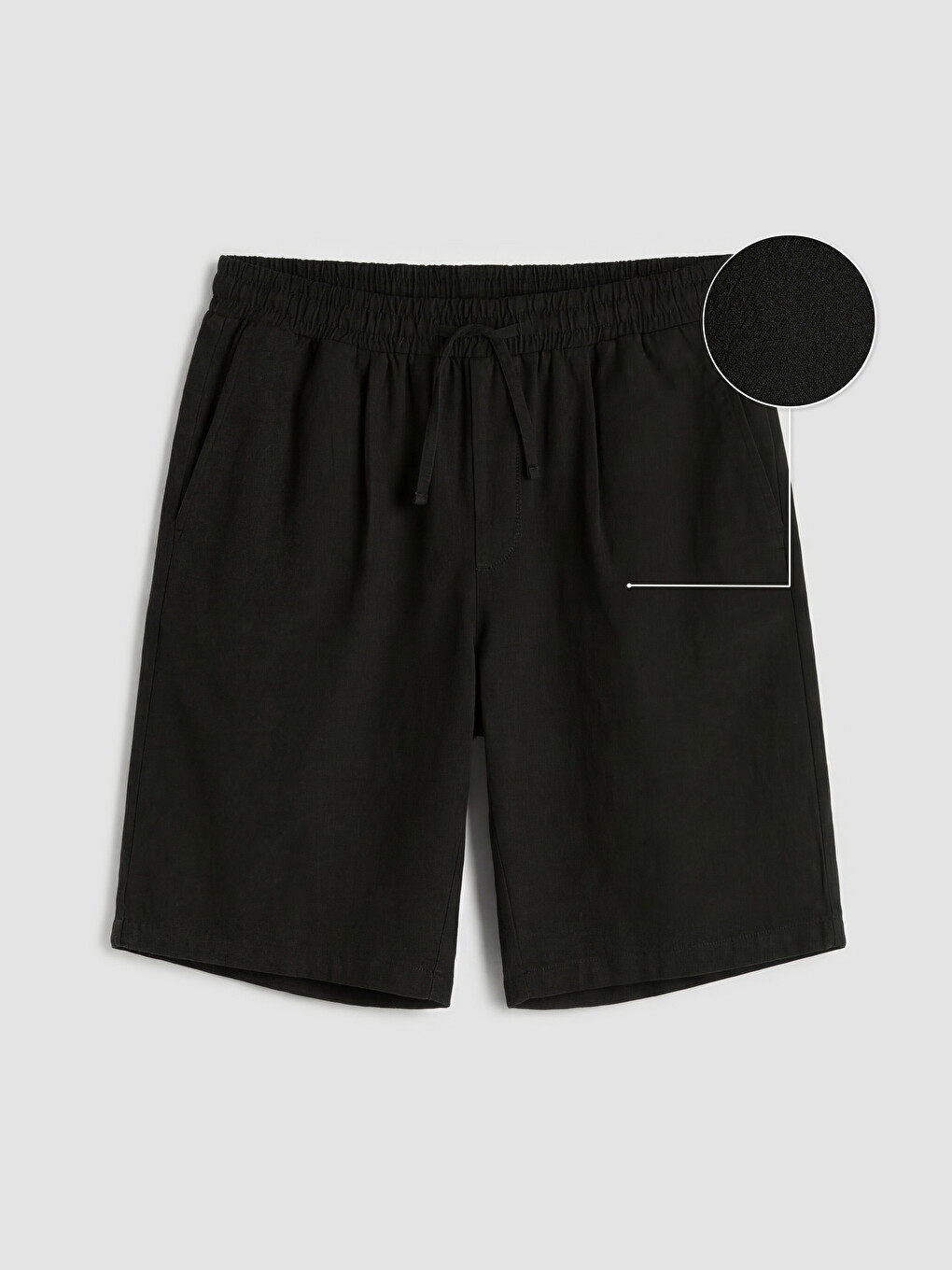 Standard Fit Linen Look Men's Shorts-4