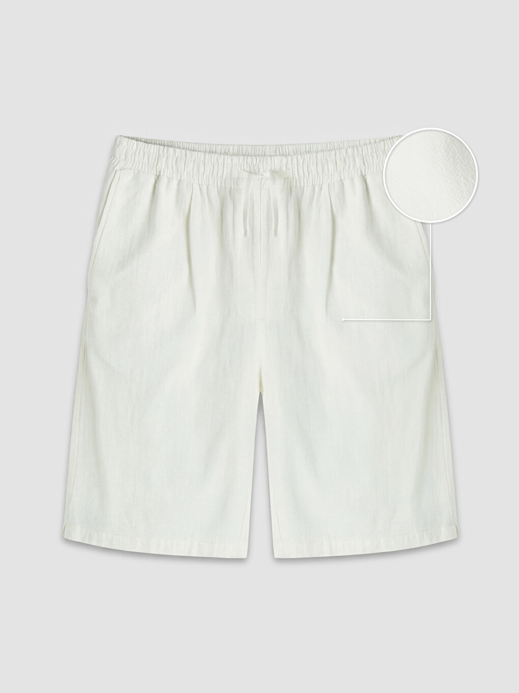 Standard Fit Linen Look Men's Shorts-4