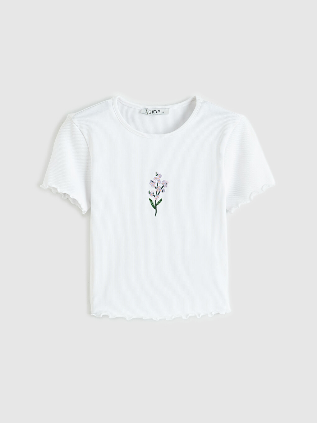Crew Neck Embroidered Women's Crop-4