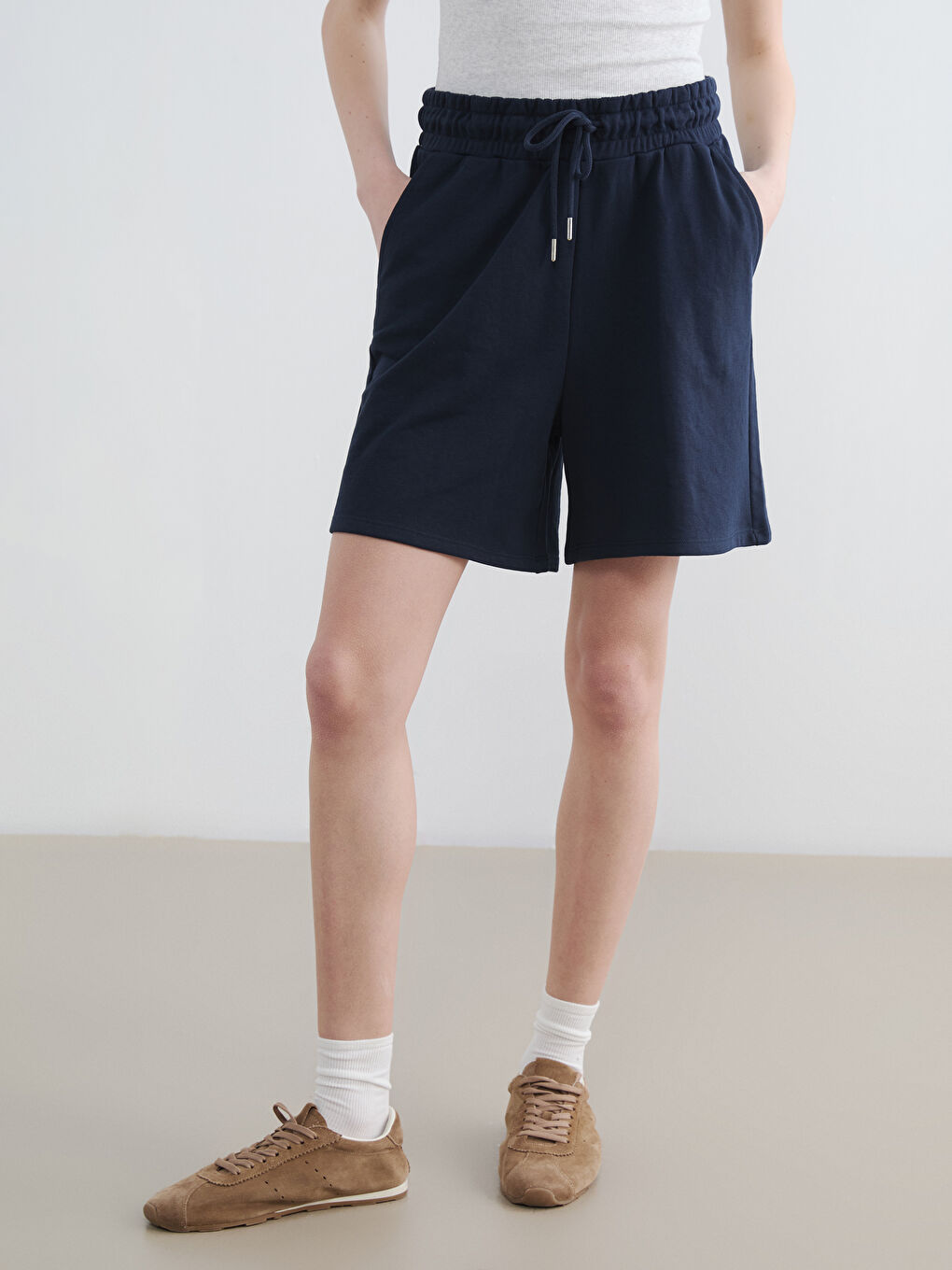 Женщины Синий Шорты-1