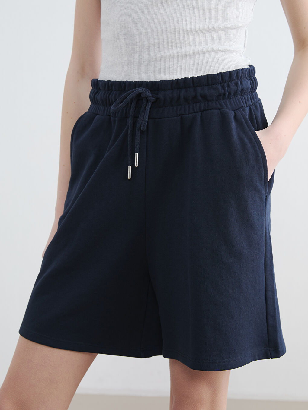 Женщины Синий Шорты-2