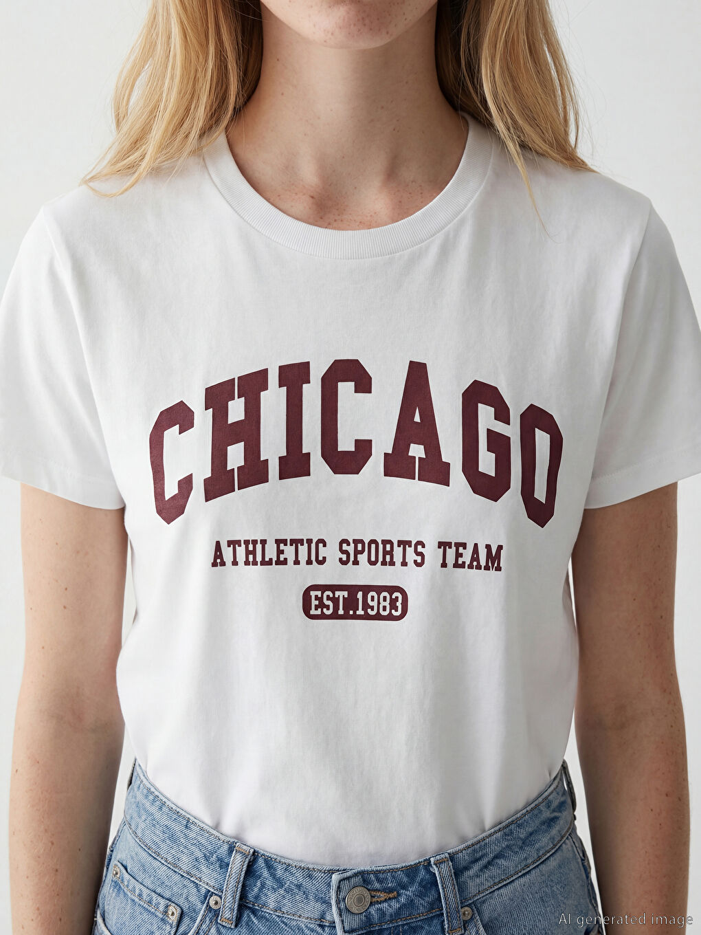 Женская футболка с круглым вырезом с принтом «Chicago»-2