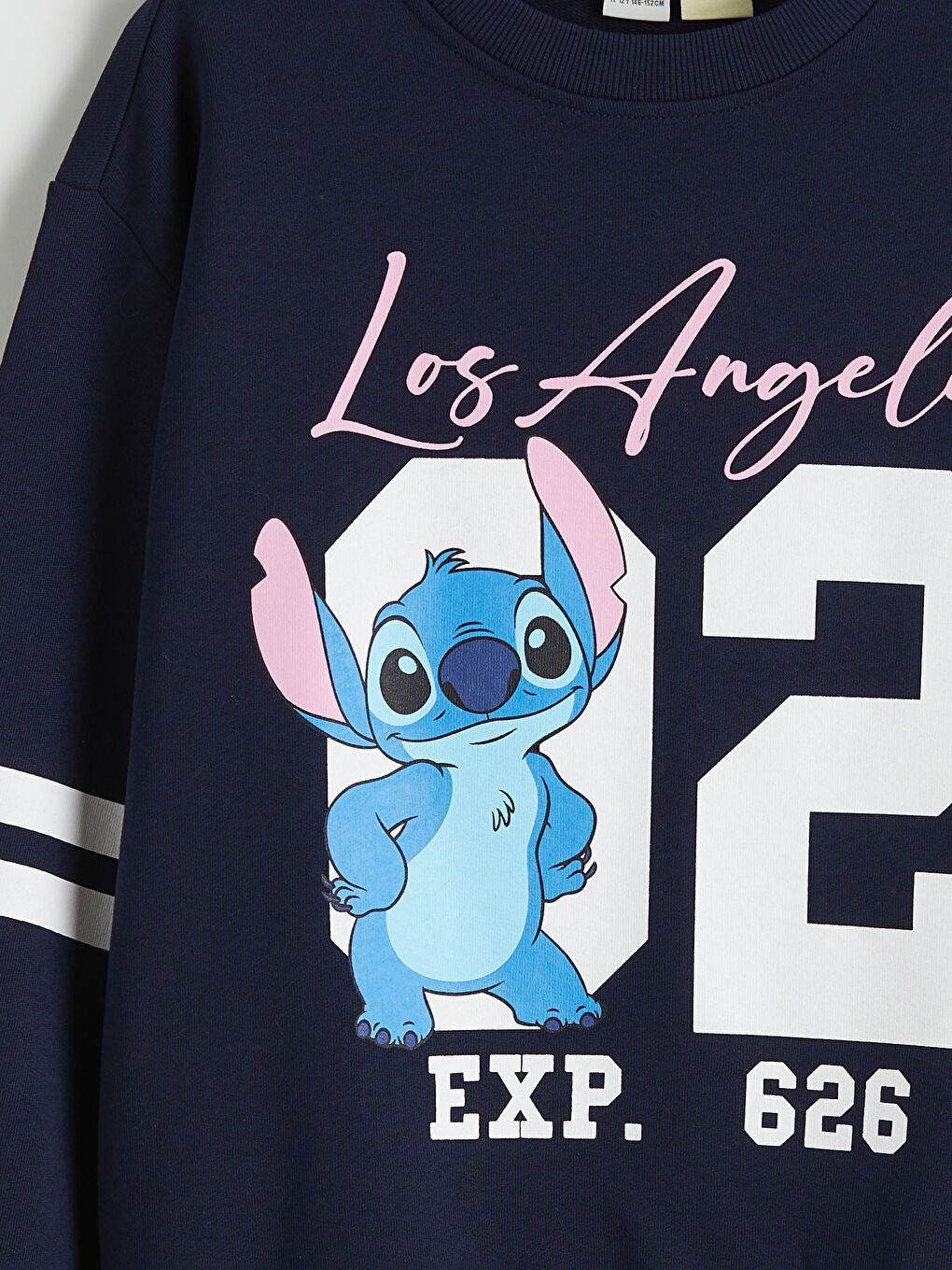 Lacivert Stitch Baskılı Kız Çocuk Sweatshirt-2