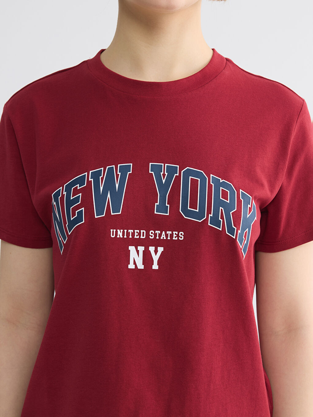 Женщины Бордовый Футболка-2