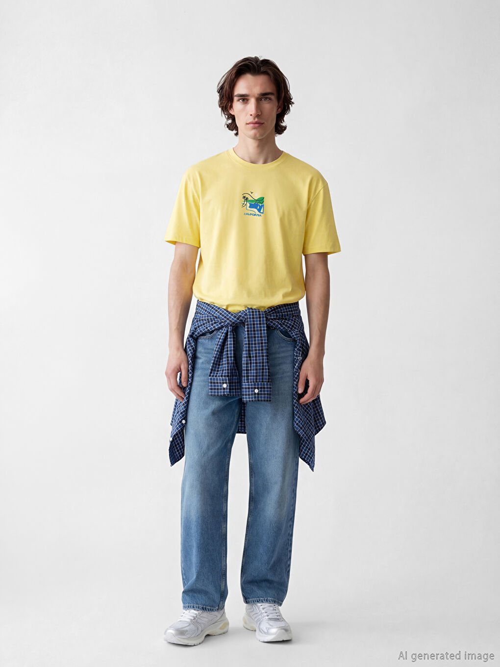 Crew Neck California Printed Men's T-Shirt-1