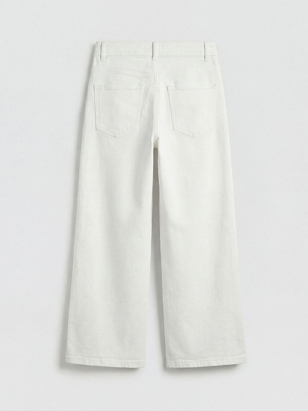 Beyaz Wideleg Kız Çocuk Gabardin Pantolon-1