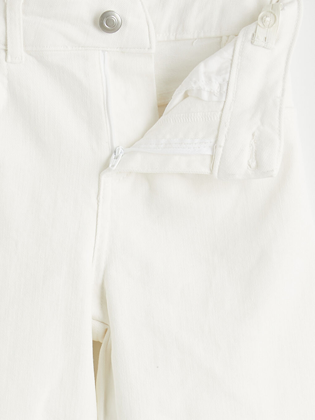 Beyaz Wideleg Kız Çocuk Gabardin Pantolon-2