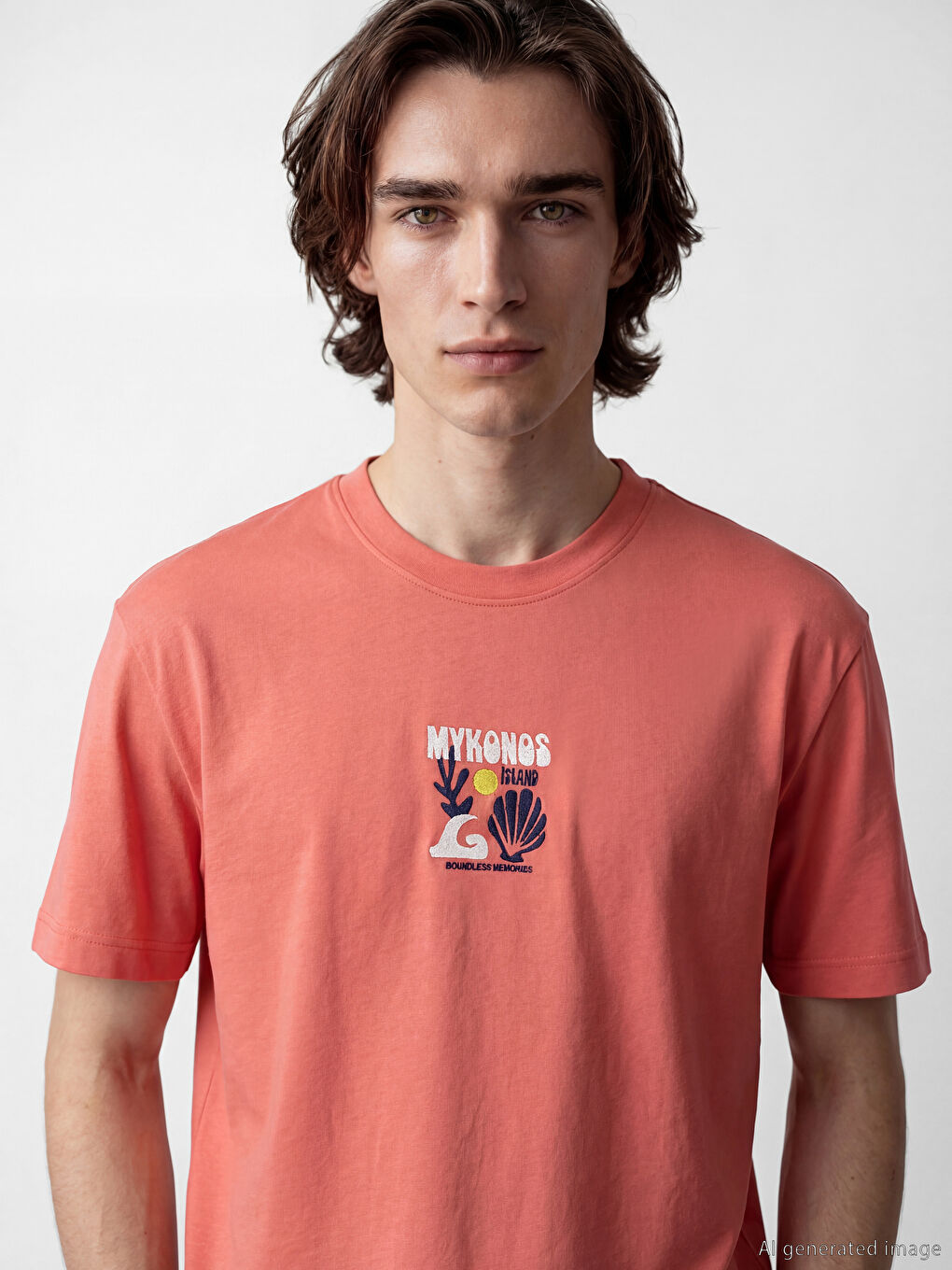 تي شيرت رجالي مطبوع بياقة دائرية ميكانوس-2