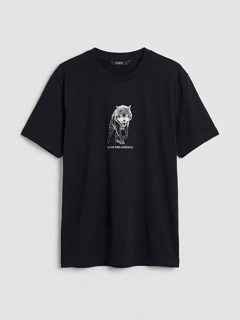 تي شيرت رجالي جيرسي مطبوع بياقة دائرية-3