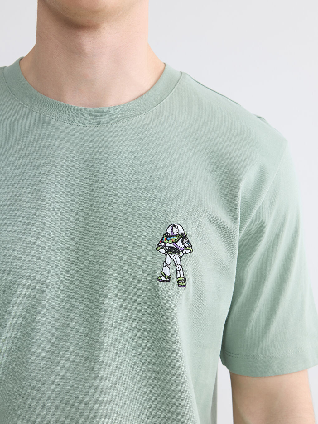 Crew Neck Toy Story Embroidered Men's T-Shirt-2