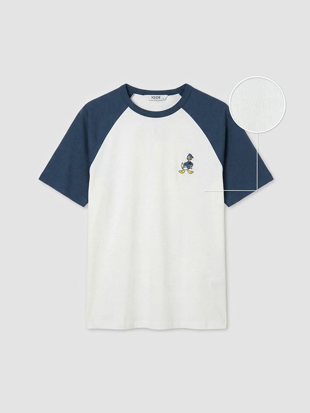 Ekru Bisiklet Yaka Donald Duck Nakışlı Erkek Tişört