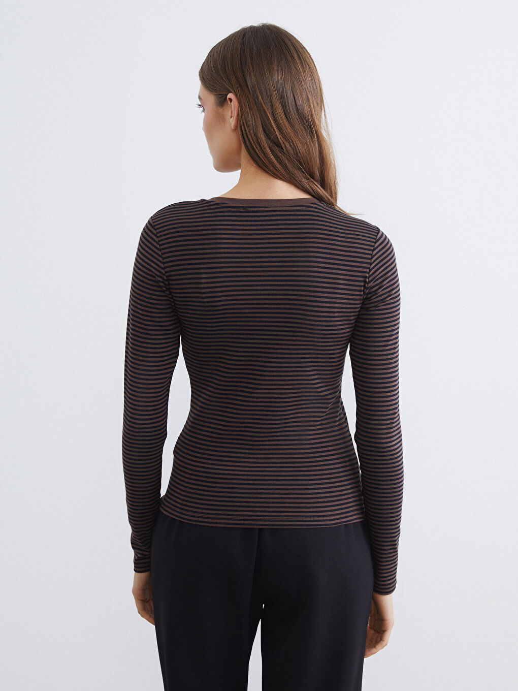 Striped crew neck bodysuit.-4