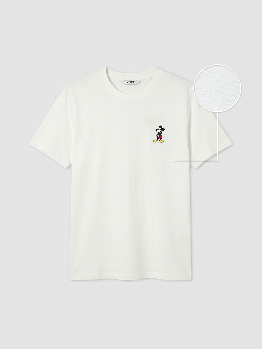 Ekru Mickey Mouse Baskılı Erkek Tişört