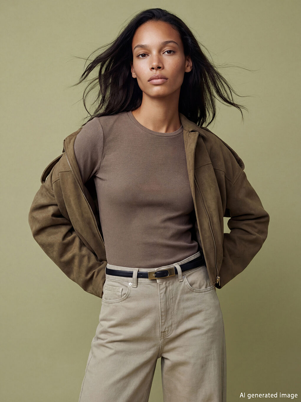 Kahverengi Bisiklet Yaka Kadın Body