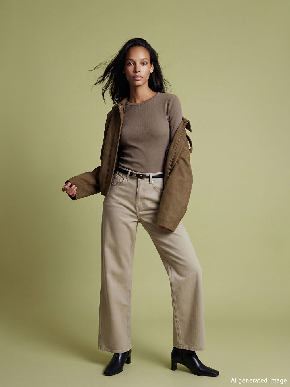 Kahverengi Bisiklet Yaka Kadın Body-1