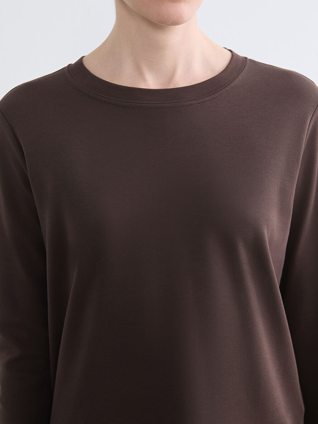 Kahverengi Bisiklet Yaka Kadın Body-2