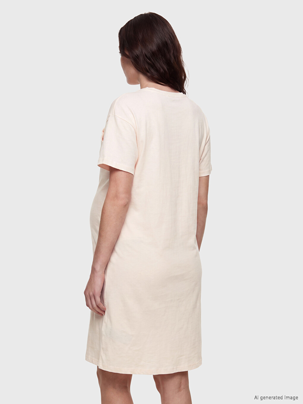 Crew Neck Printed Maternity Nightdress-3