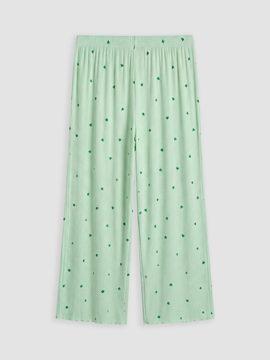 Yeşil Desenli Kadın Pijama Alt-1