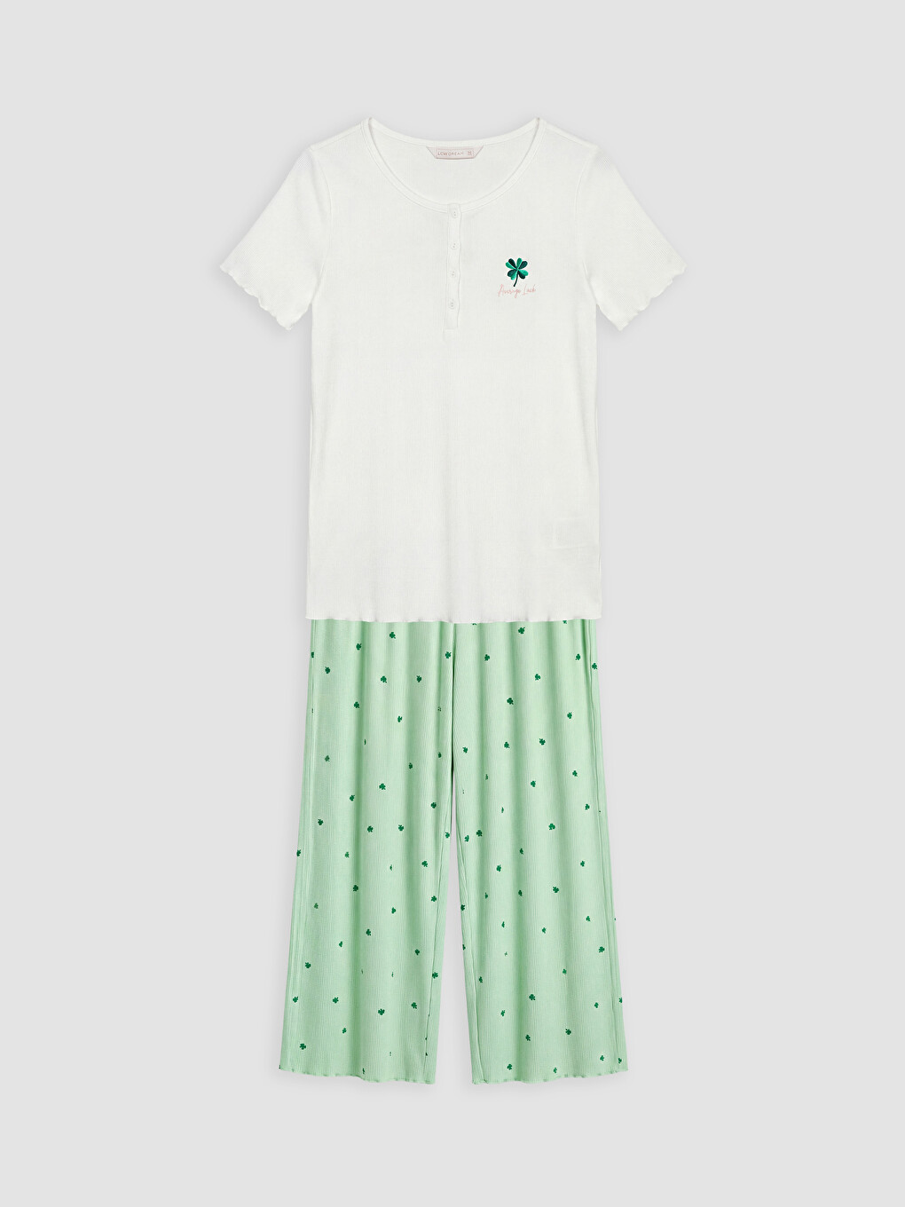 Yeşil Bisiklet Yaka Hamile Kaprili Pijama Takımı