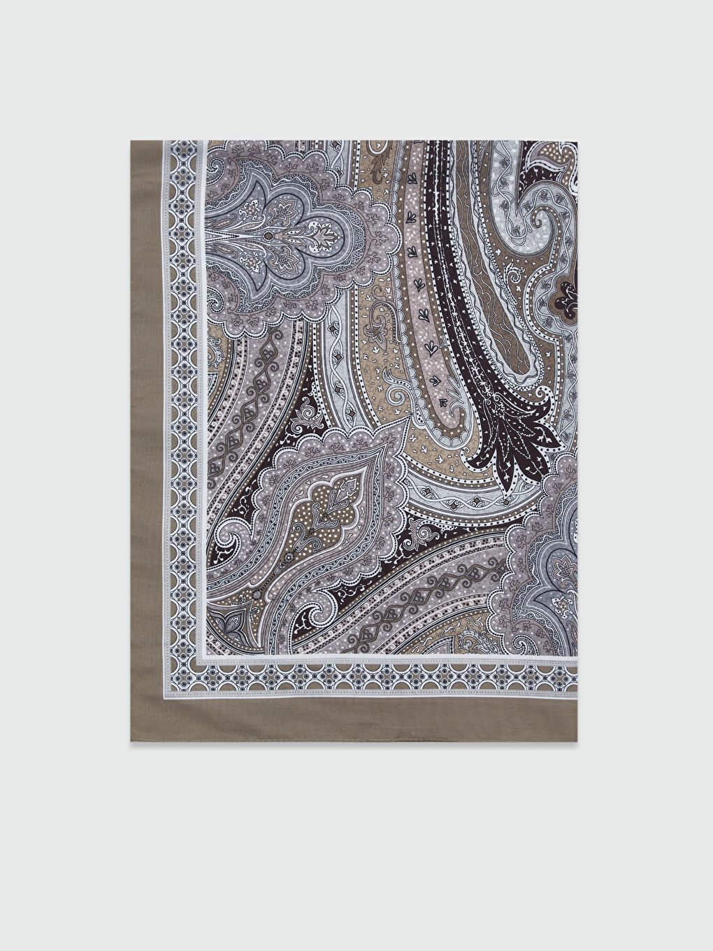 Bej Desenli Kadın Şal-1