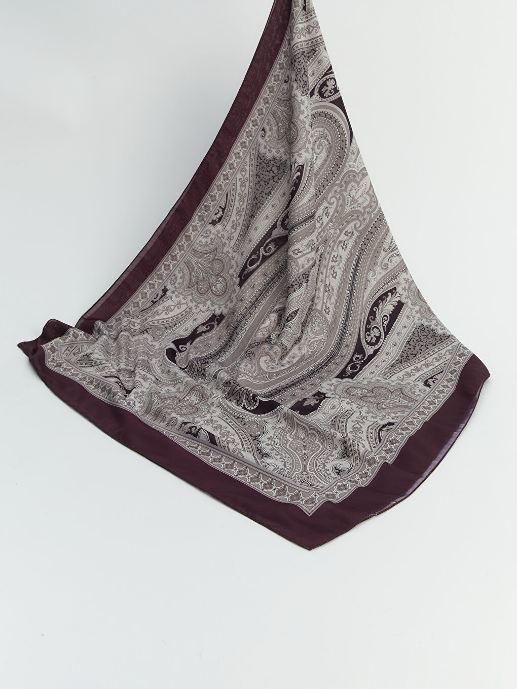 Bordo Desenli Kadın Şal-1