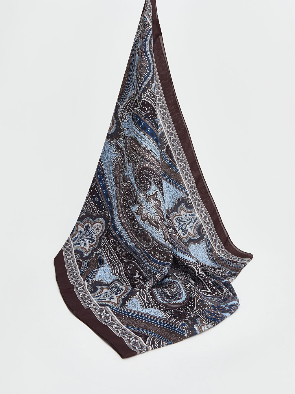 Kahverengi Desenli Kadın Şal-1