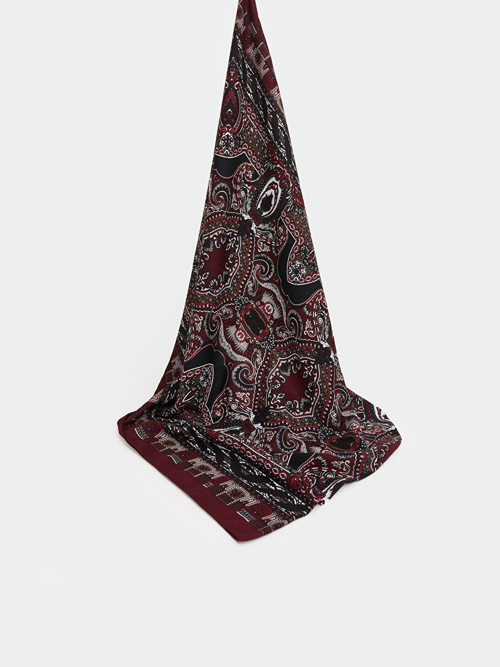 Bordo Desenli Kadın Şal