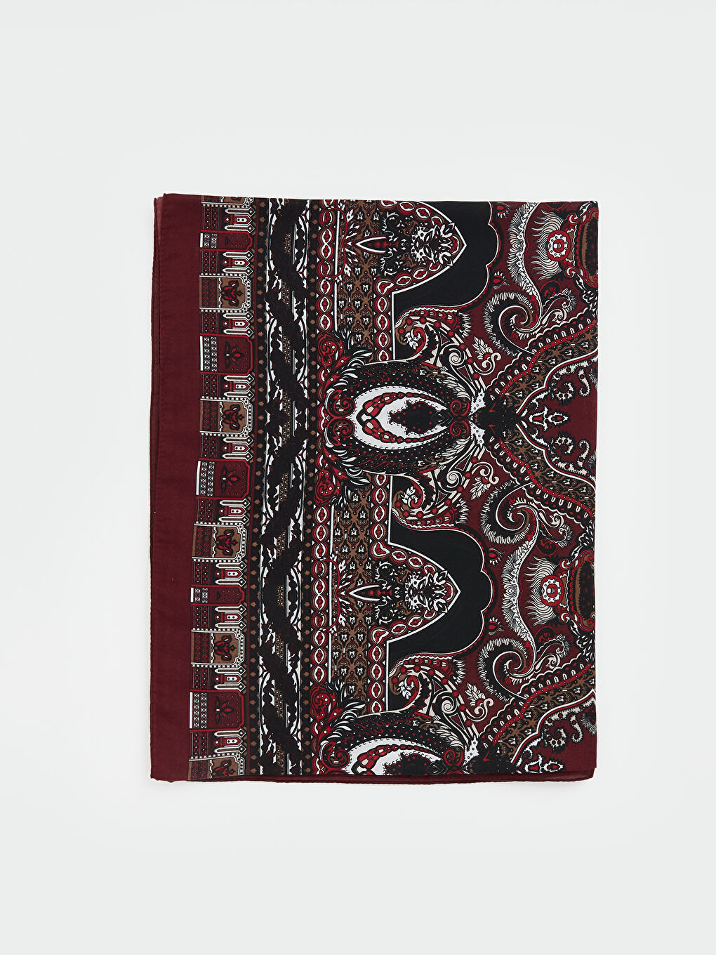 Bordo Desenli Kadın Şal-1