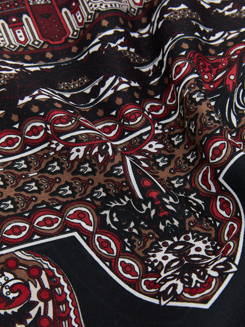 Bordo Desenli Kadın Şal-2