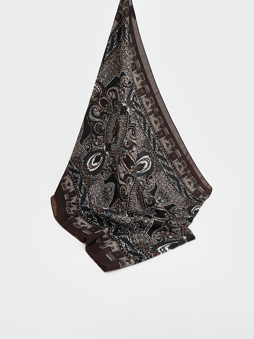 Kahverengi Desenli Kadın Şal