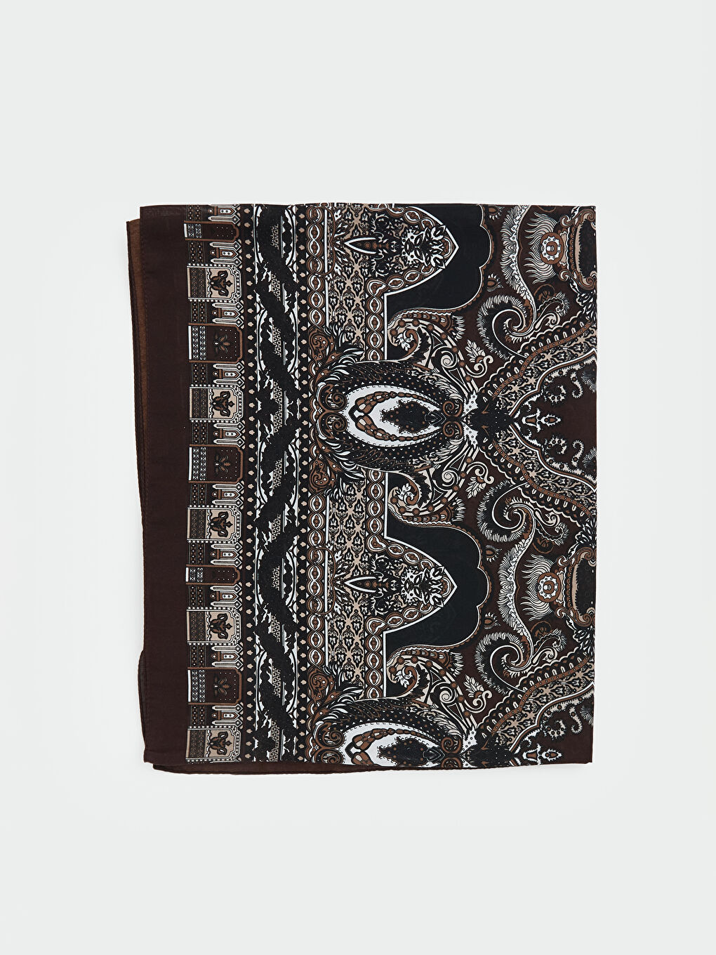 Kahverengi Desenli Kadın Şal-1