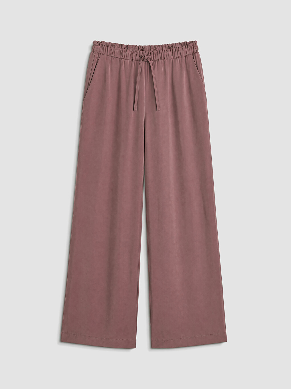 Pembe Beli Lastikli Modal Karışımlı Kadın Pantolon