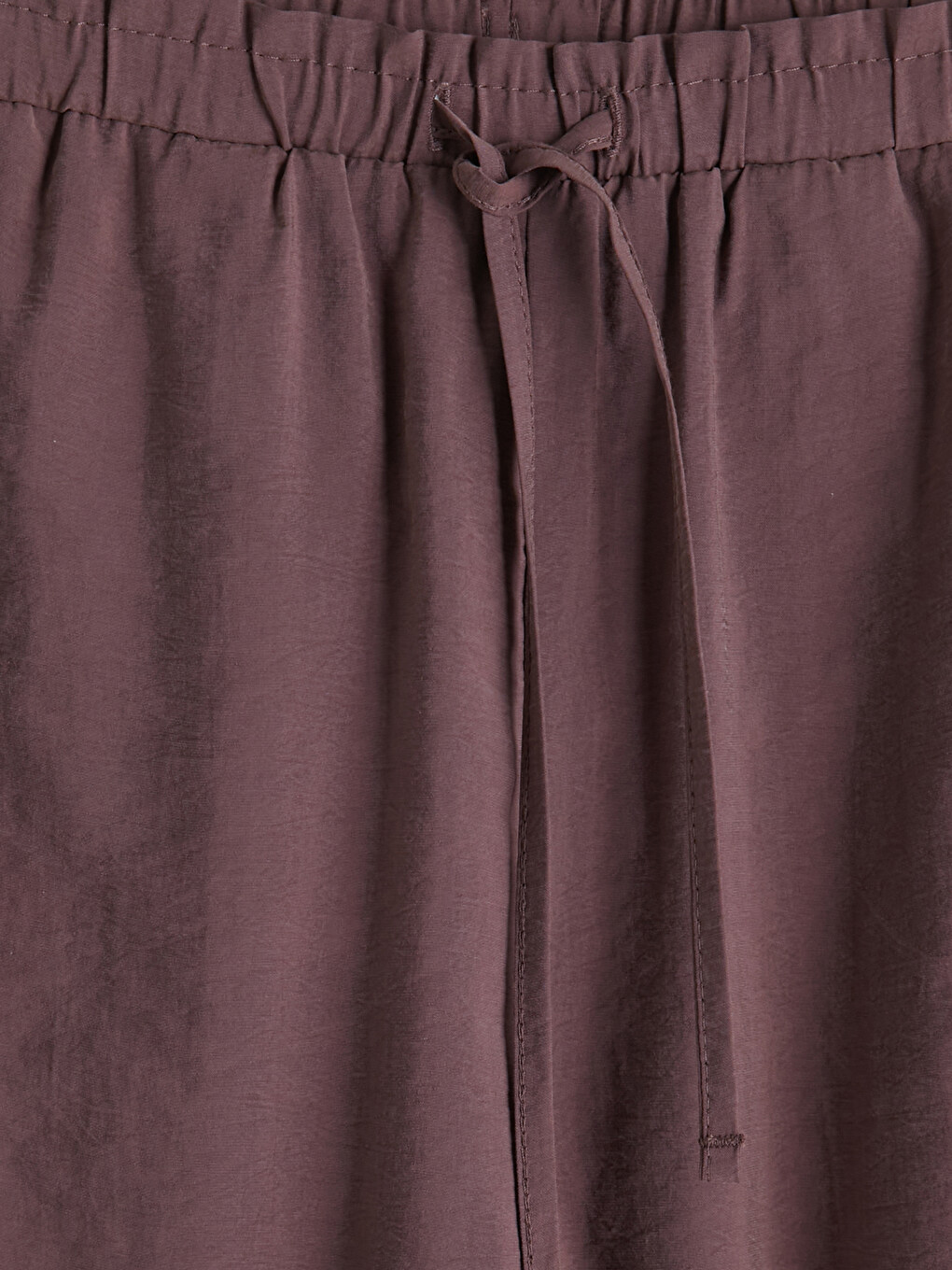 Pembe Beli Lastikli Modal Karışımlı Kadın Pantolon-1