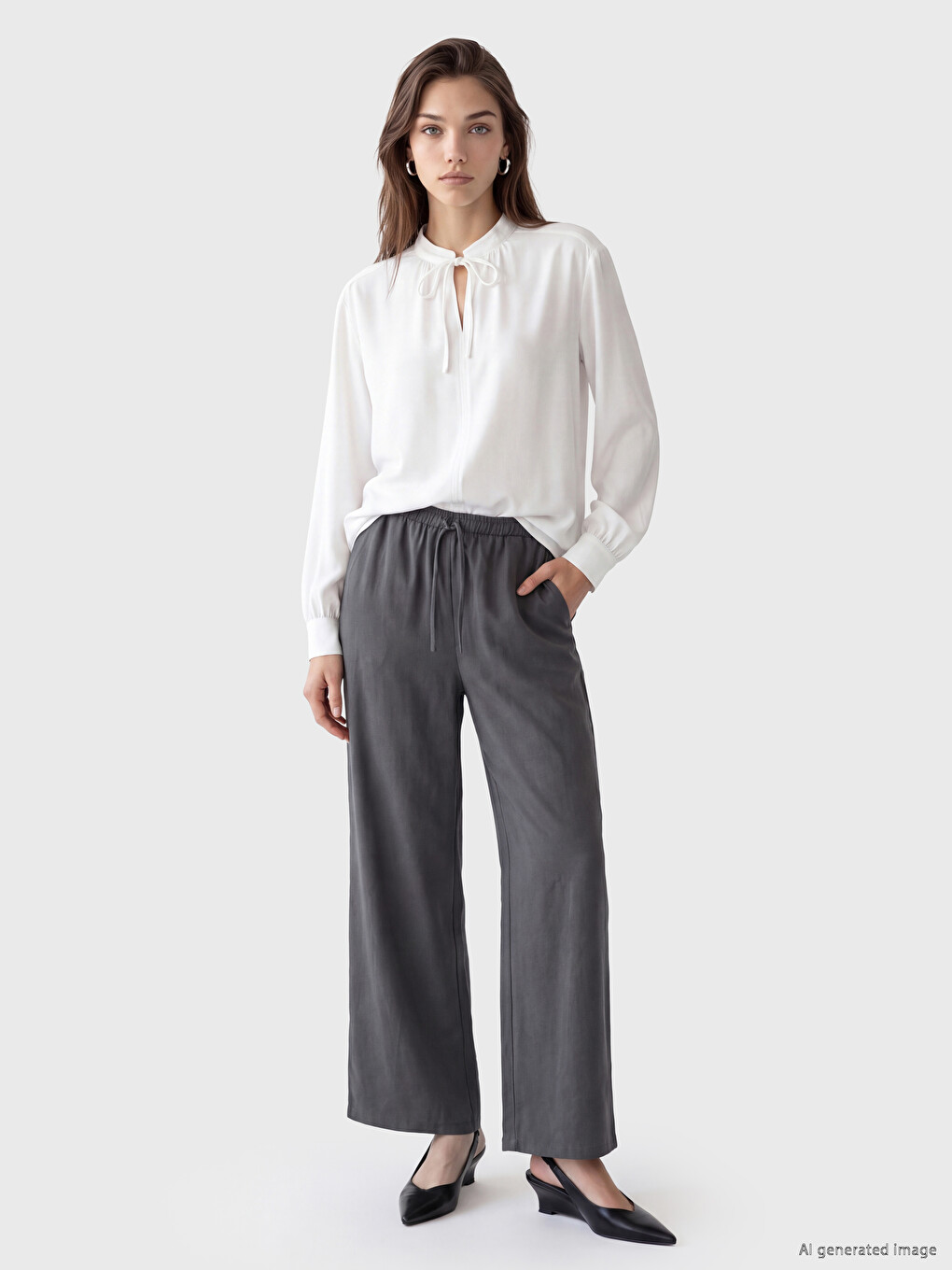 Elastic Waist Modal Blended Women's Trousers