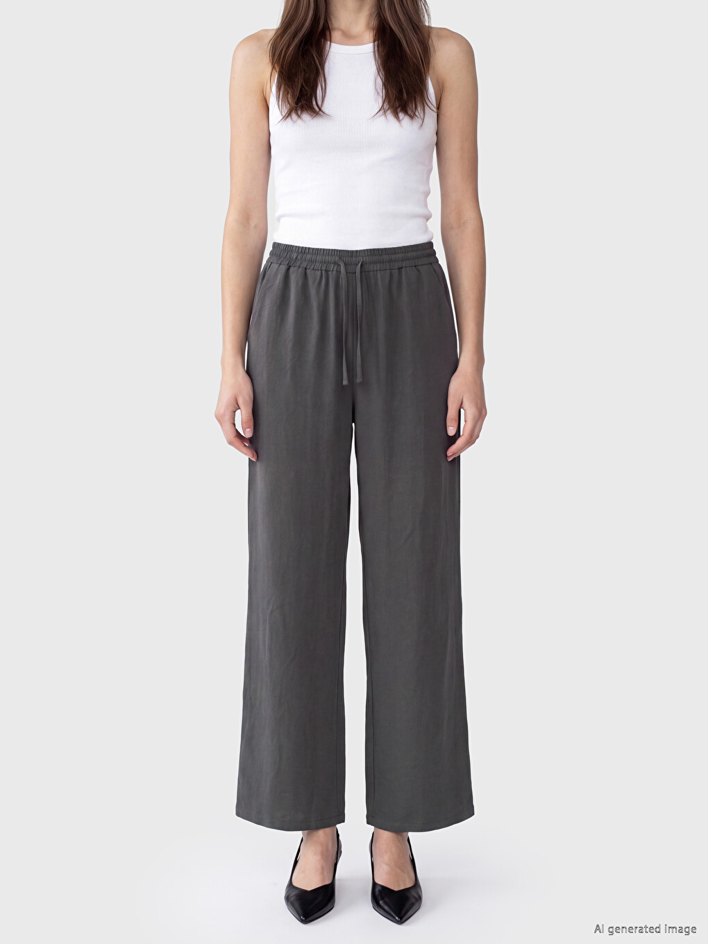 Elastic Waist Modal Blended Women's Trousers-1