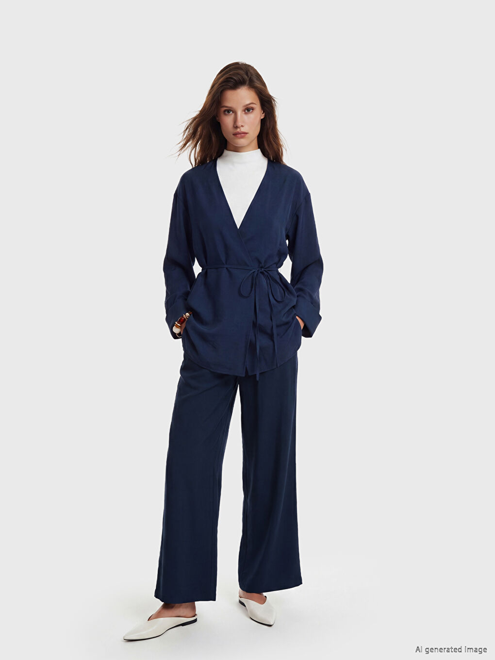 Women's Modal Blend Trousers with Elastic Waistband-1