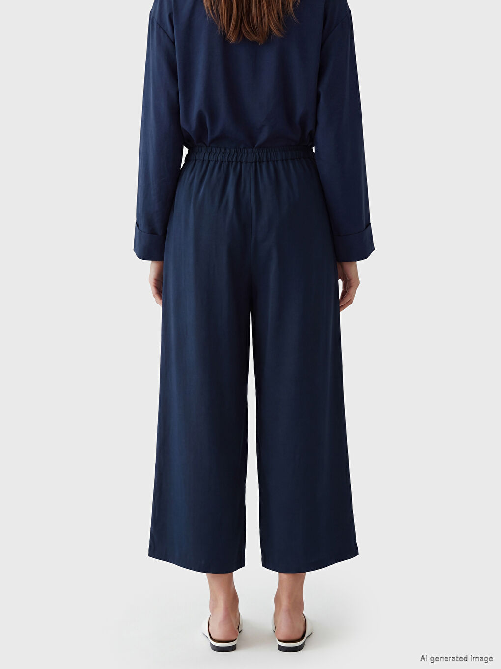Women's Modal Blend Trousers with Elastic Waistband-7