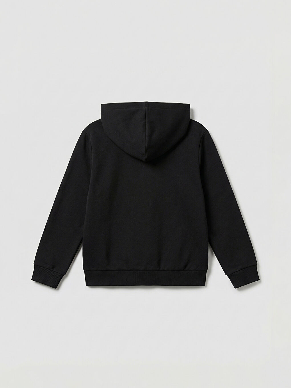 Siyah Kapüşonlu Erkek Çocuk Fermuarlı Sweatshirt-1