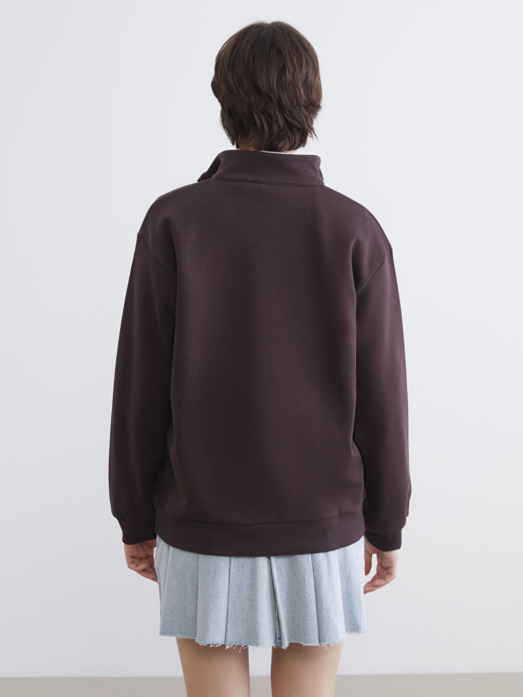 ქალი ყავისფერი თბილი ზედა-3