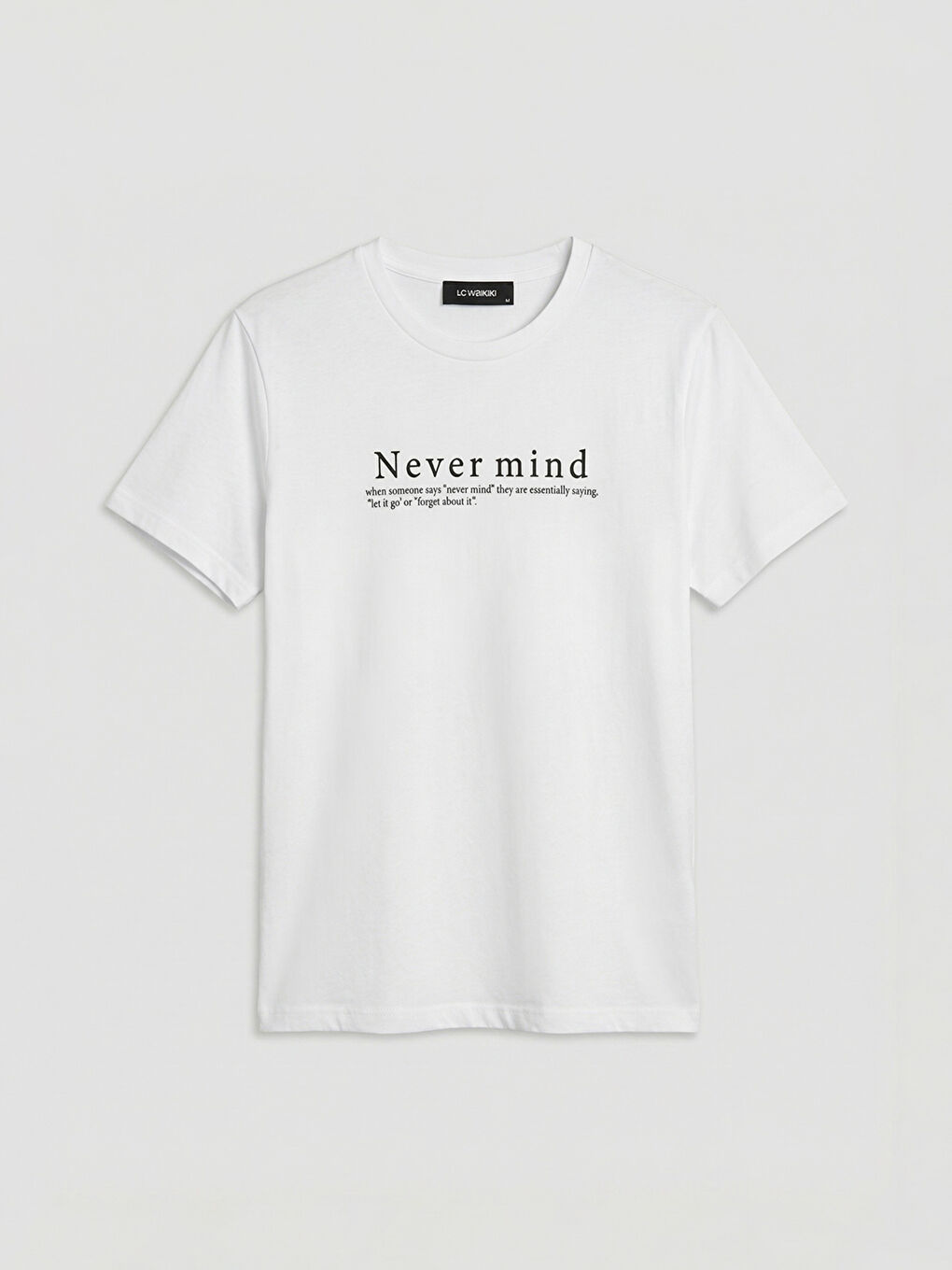 Beyaz Bisiklet Yaka Kadın Tişört-4