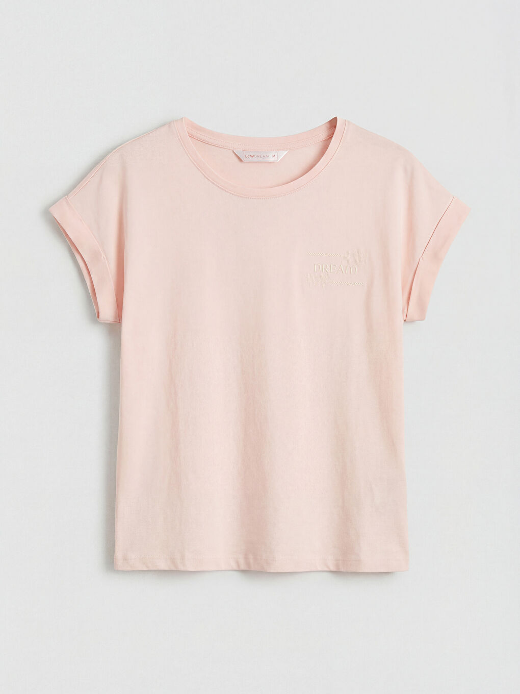 Ekru Bisiklet Yaka Desenli Kadın Kaprili Pijama Takımı-1