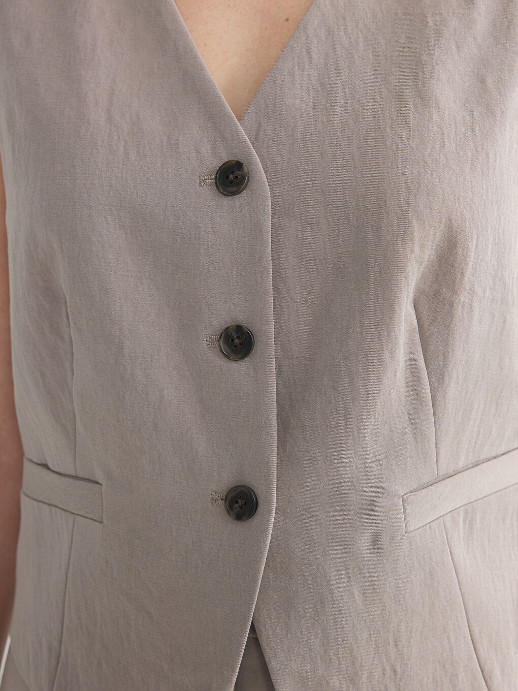 V Neck Women's Classic Waistcoat-2