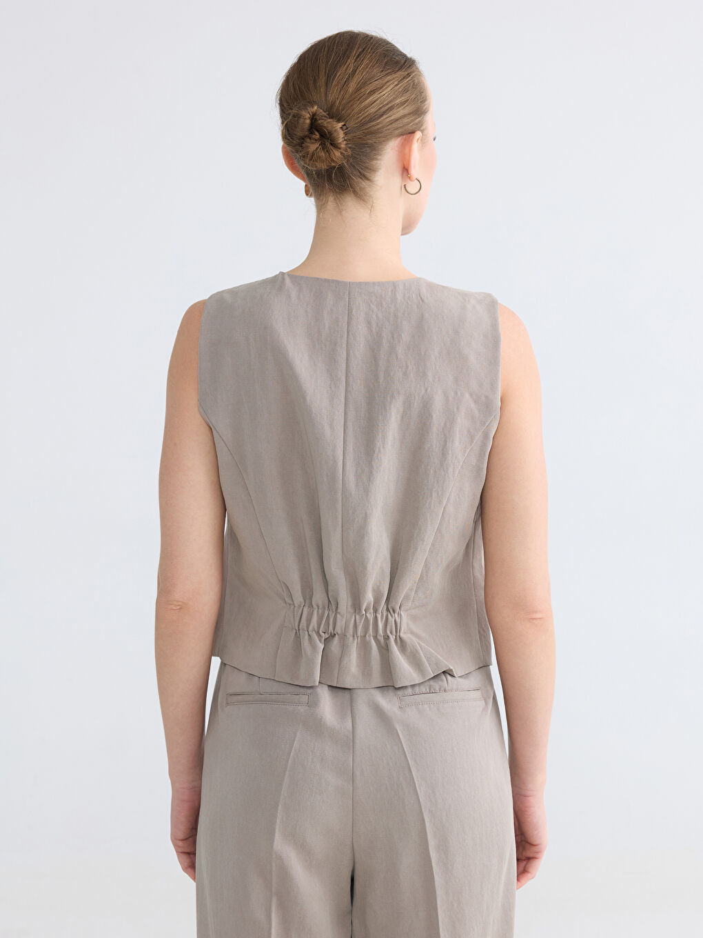 V Neck Women's Classic Waistcoat-3