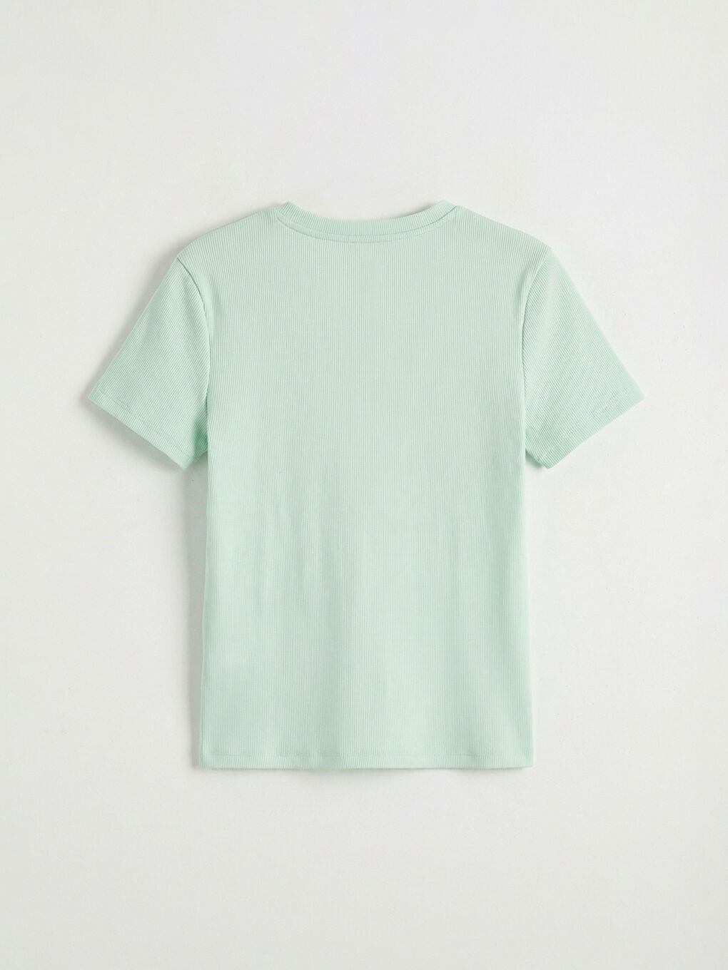 Turkuaz Bisiklet Yaka Nakışlı Kız Çocuk Tişört-1