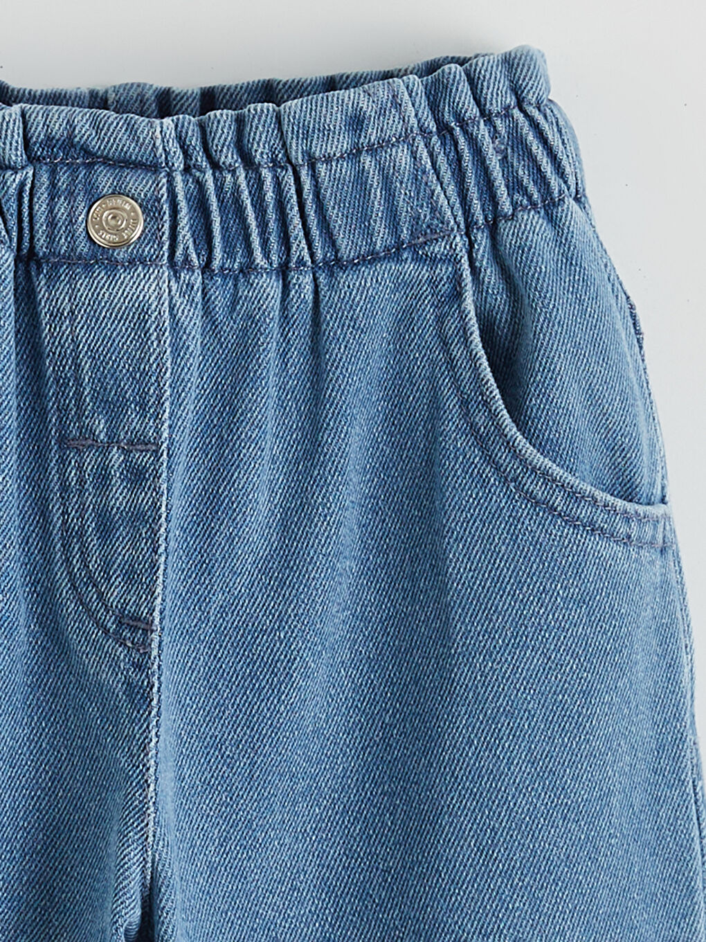 İndigo Wide Leg Kız Çocuk Jean Pantolon-1