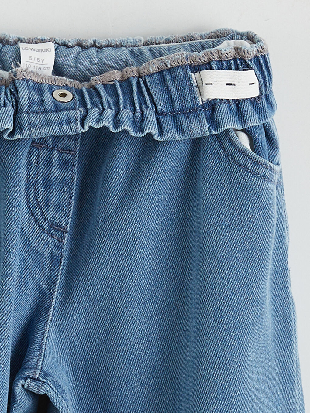 İndigo Wide Leg Kız Çocuk Jean Pantolon-2